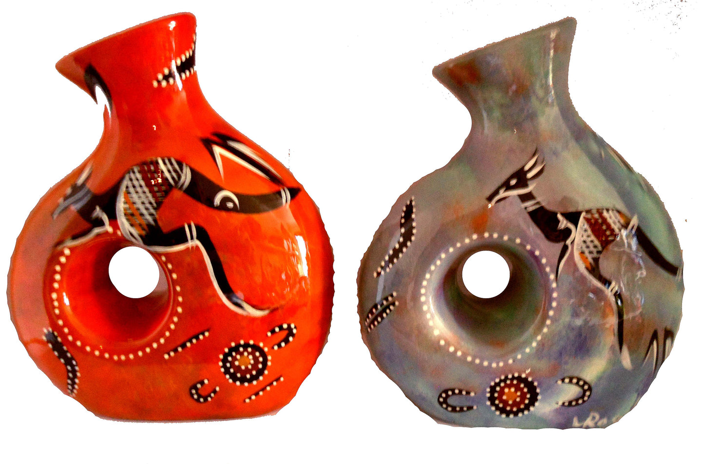Large hand painted "Coongee" vase in box