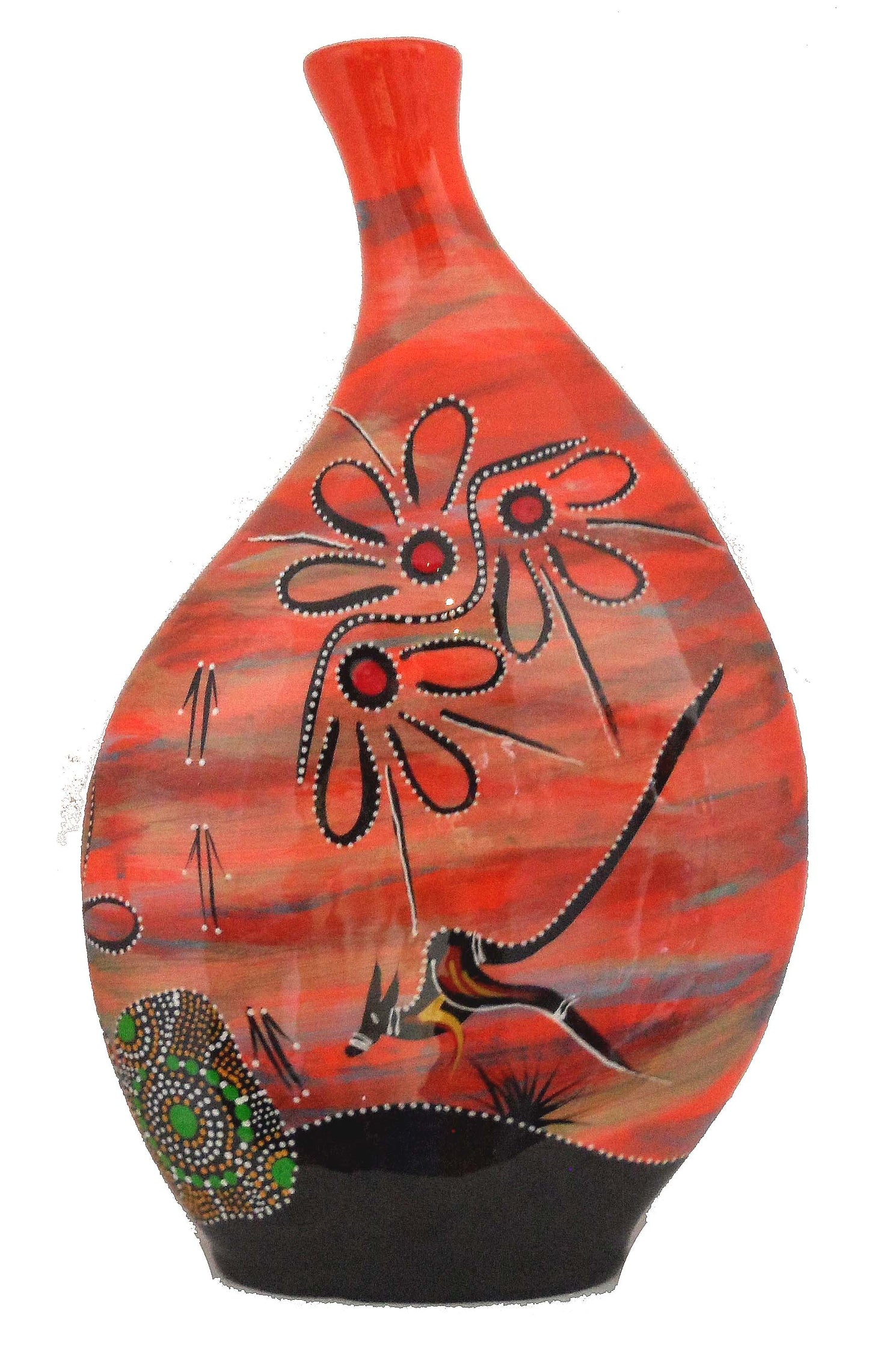 large yappar indigenous painted vase and box