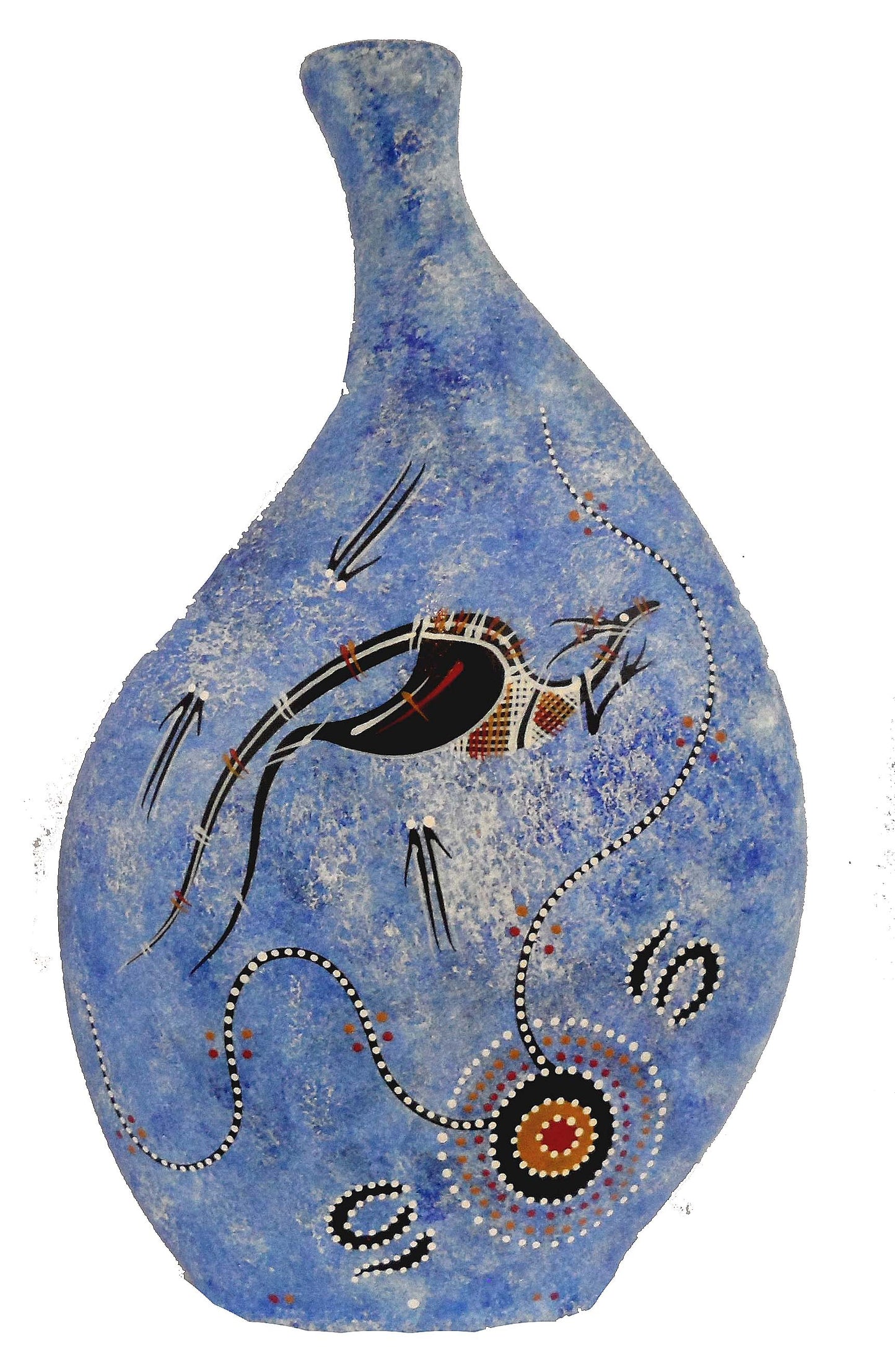 large yappar indigenous painted vase and box