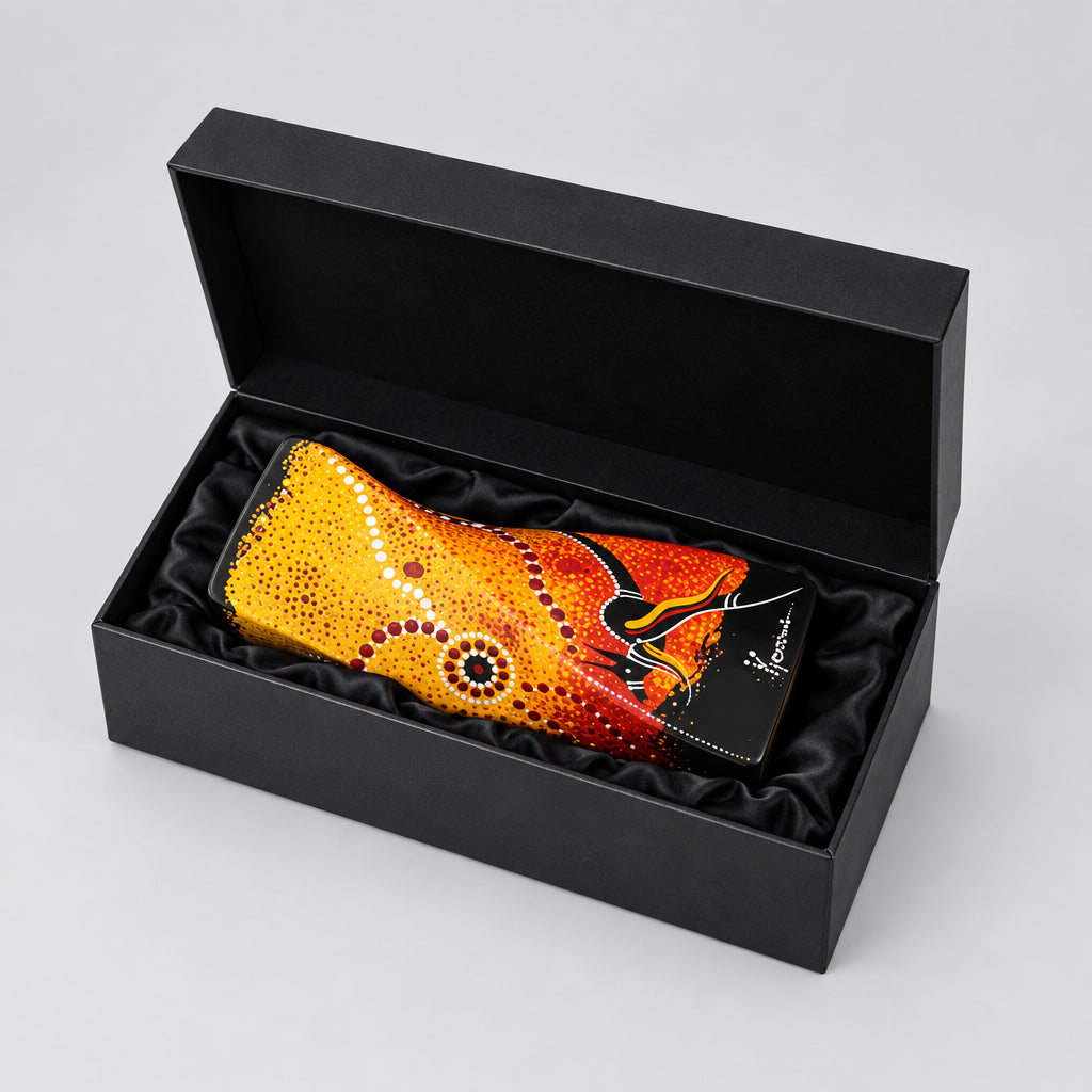 Vase small “twist” style 20cm high hand painted in display box