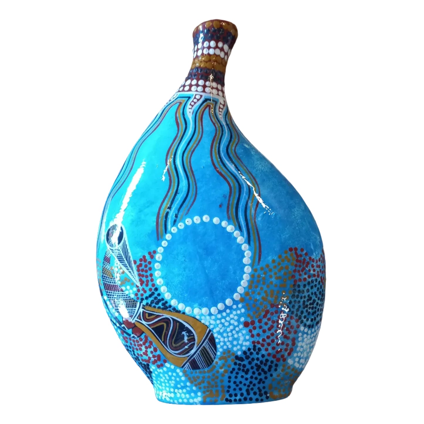 large yappar indigenous painted vase by Lionel Philips and box