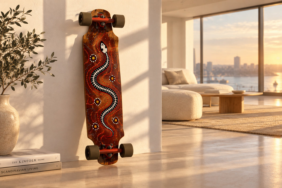 LongBoard hand painted skateboard by Isabella Eurell