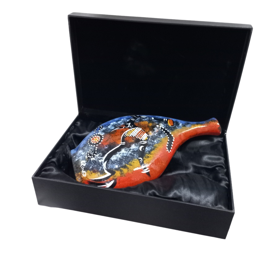 large yappar indigenous painted vase and box
