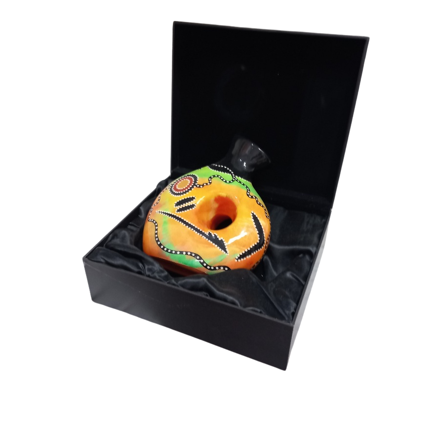 Large hand painted "Coongee" vase in box