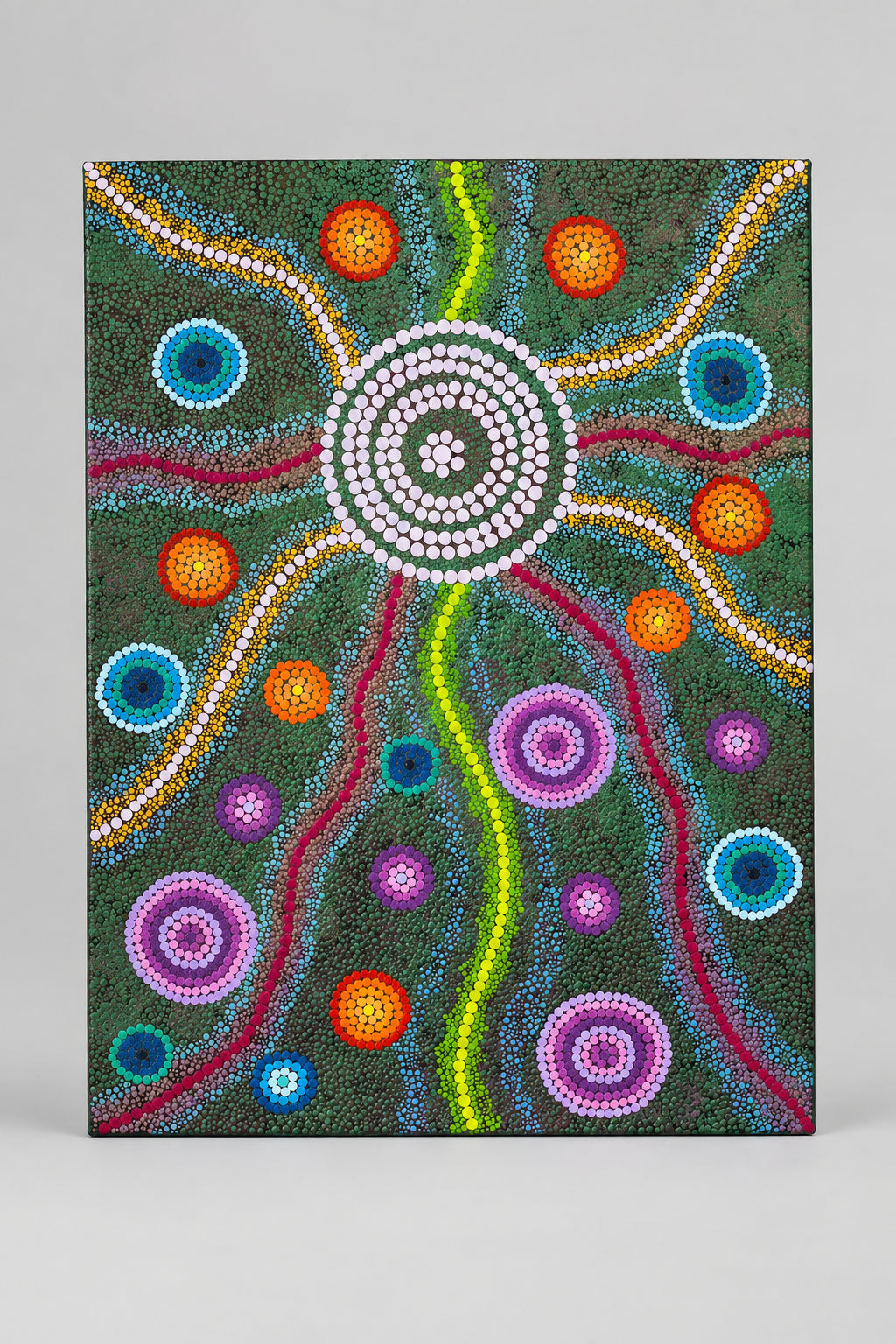 Hand painted stretched canvas by Nathan Falk Full Moon Healing