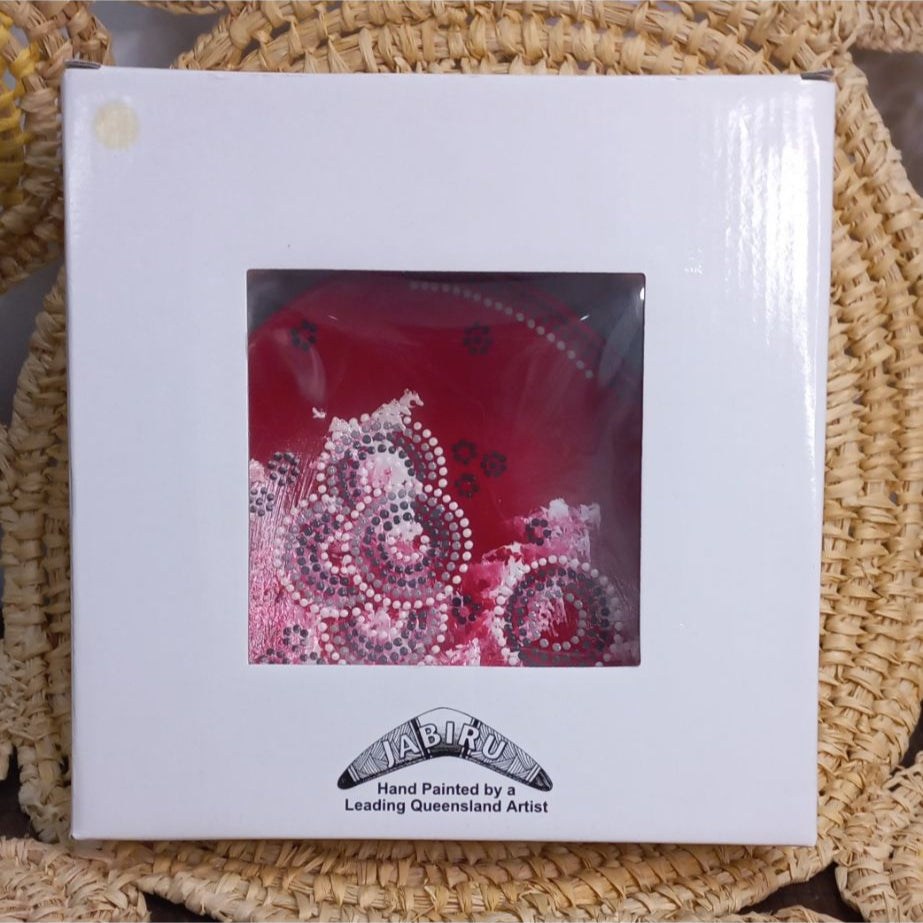 Boxed large tri plate hand painted