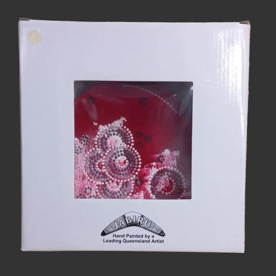 Boxed large tri plate hand painted