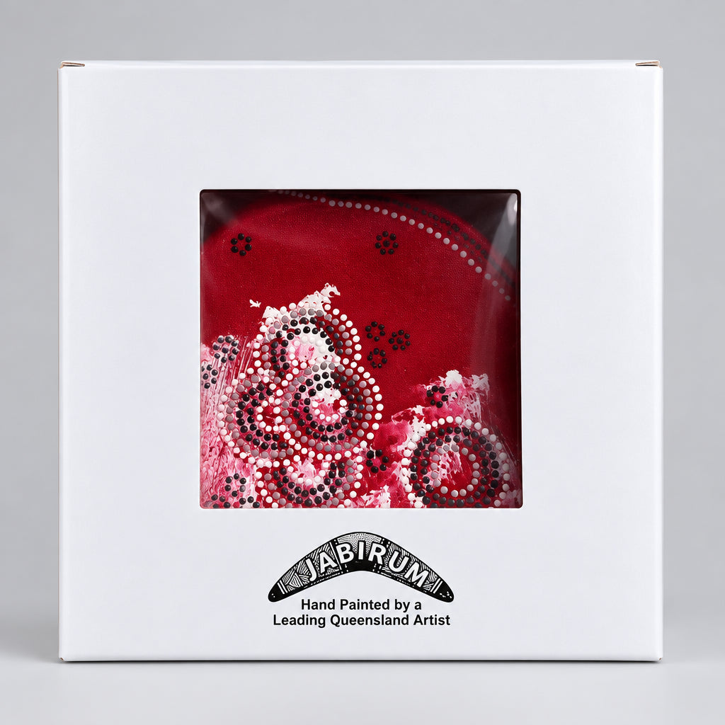 Boxed large tri plate hand painted