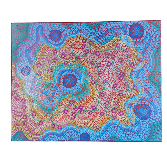 stretched canvas art "Pigfacein the sand dunes" by Camille Noter