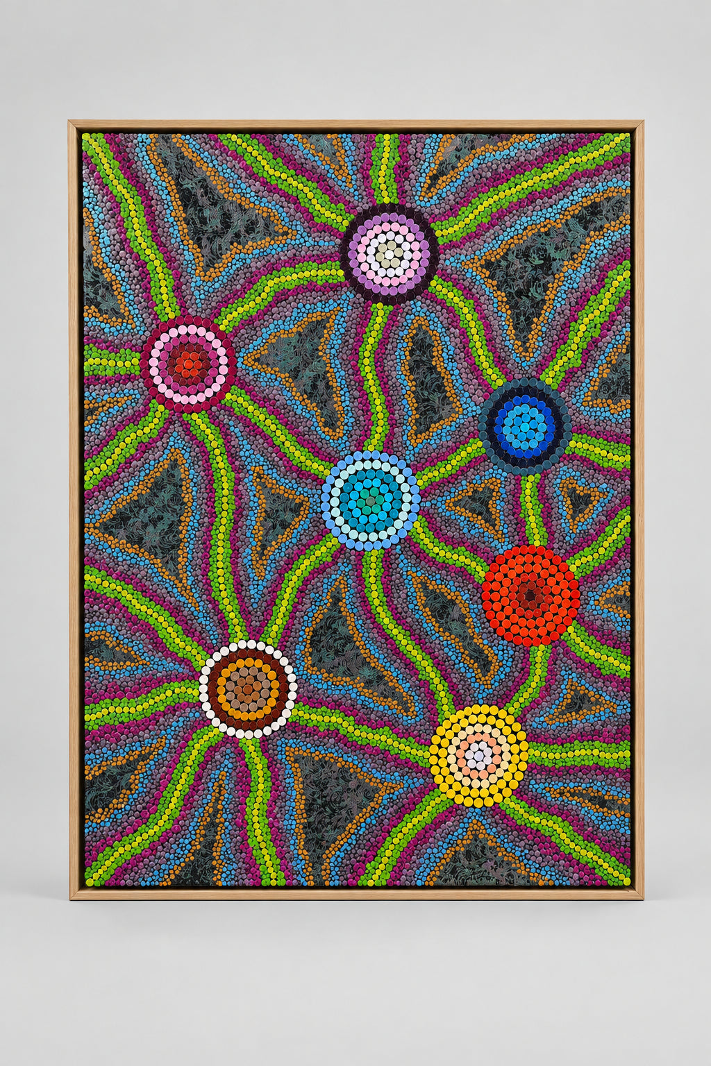 Hand painted stretched canvas by Nathan Falk We are All Connected