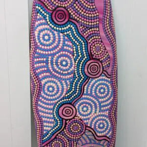 Dot painted Indigenous art surfboard