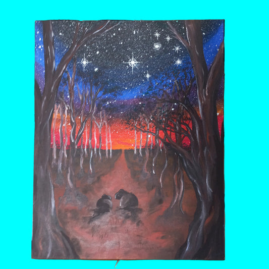 stretched canvas art "Wombat Dreaming" by Amanda steele